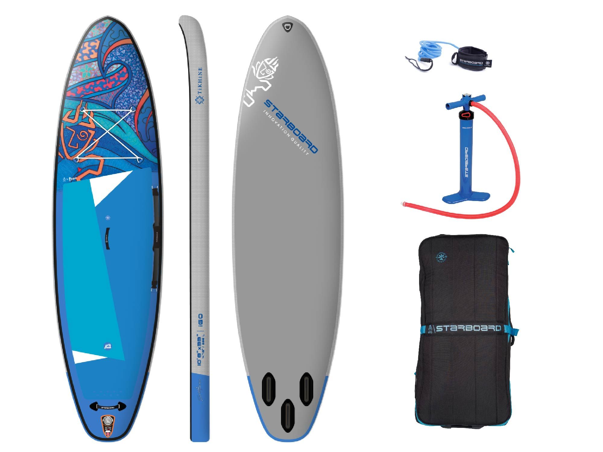 Starboard 2023 iGO (TIKHINE) WAVE INFLATABLE SUP 10'8" X 33" X 4.75" DELUXE SC